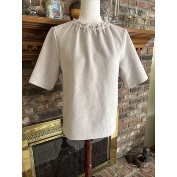 Ann Taylor Tops - Ann Taylor Beige Suade Shirt Size Medium